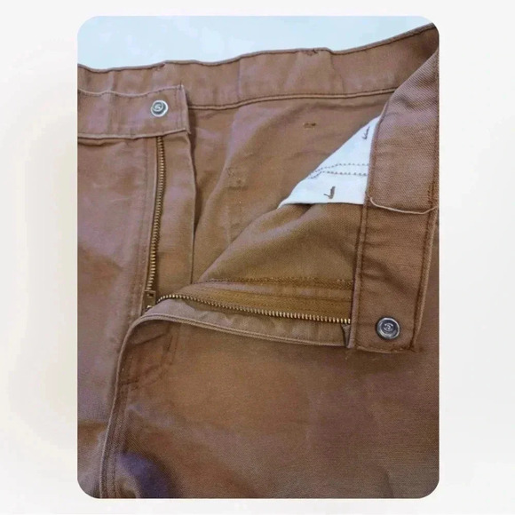 Carhartt Loose Fit Washed  Duck Flannel Lined Pants Size 36 - Picture 11 of 12